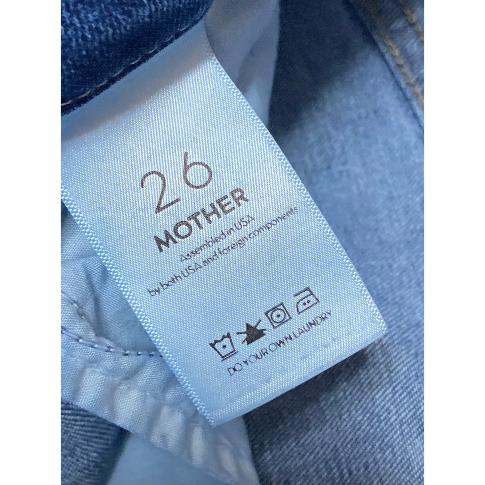 Mother Women's Blue High Waisted Medium Wash Raw Hem Skinny Denim Jeans Size 26 - Image 5