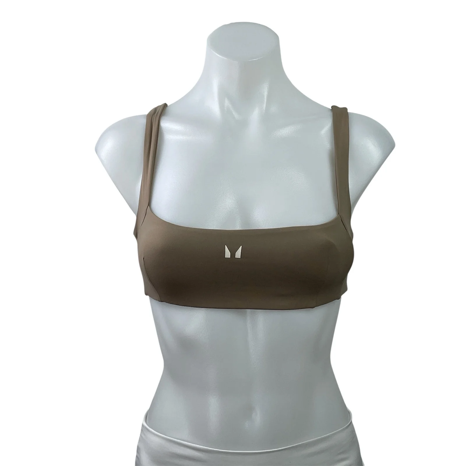 MP Studio Open Back Brown Beige Workout Bundle Lot of 2 Sports Bra Tank Top Sz S - Image 2