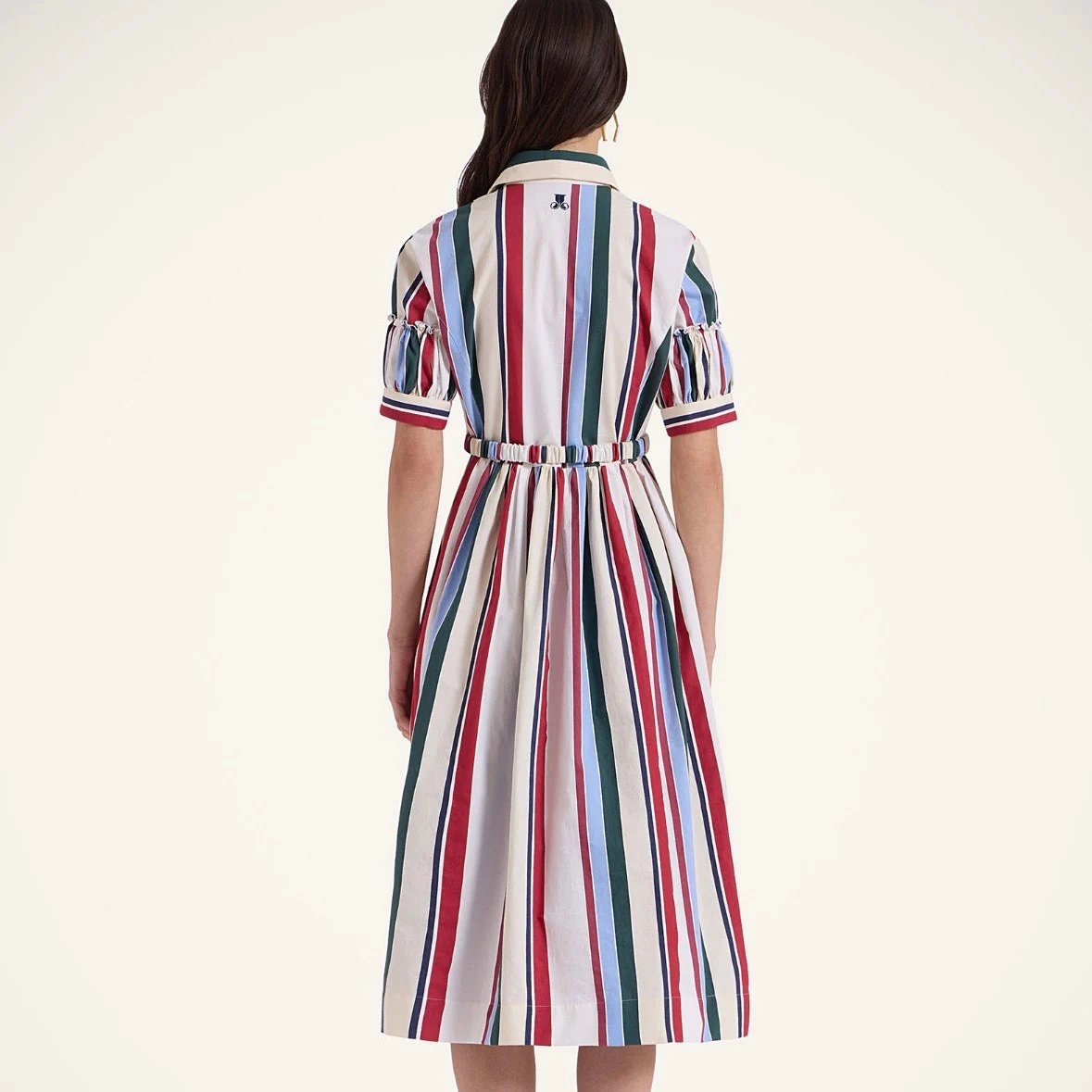 MSRP $1,290 La DoubleJ Libertine Striped Jacquard Midi A-Line Shirt Dress Sz XS - Image 16