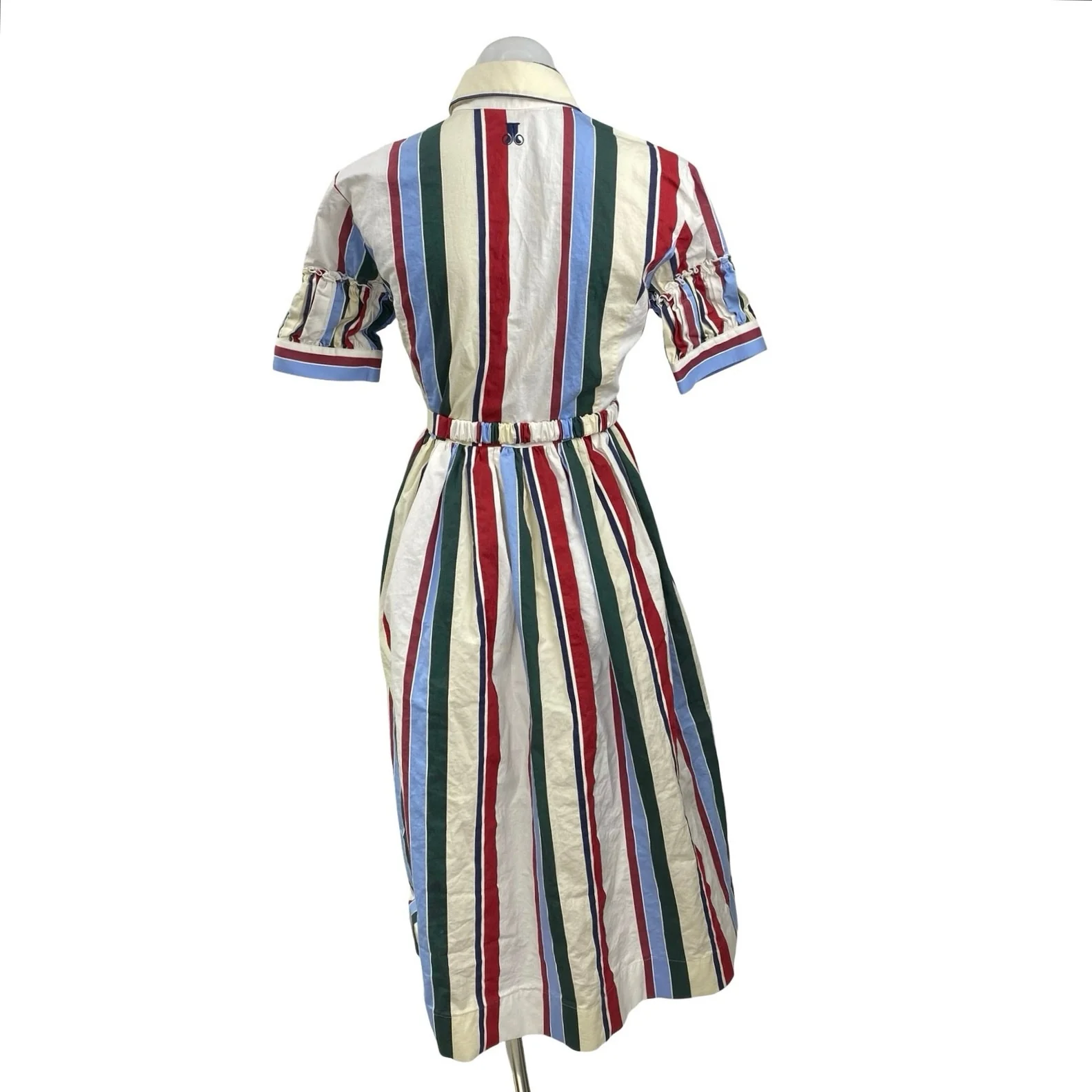MSRP $1,290 La DoubleJ Libertine Striped Jacquard Midi A-Line Shirt Dress Sz XS - Image 5