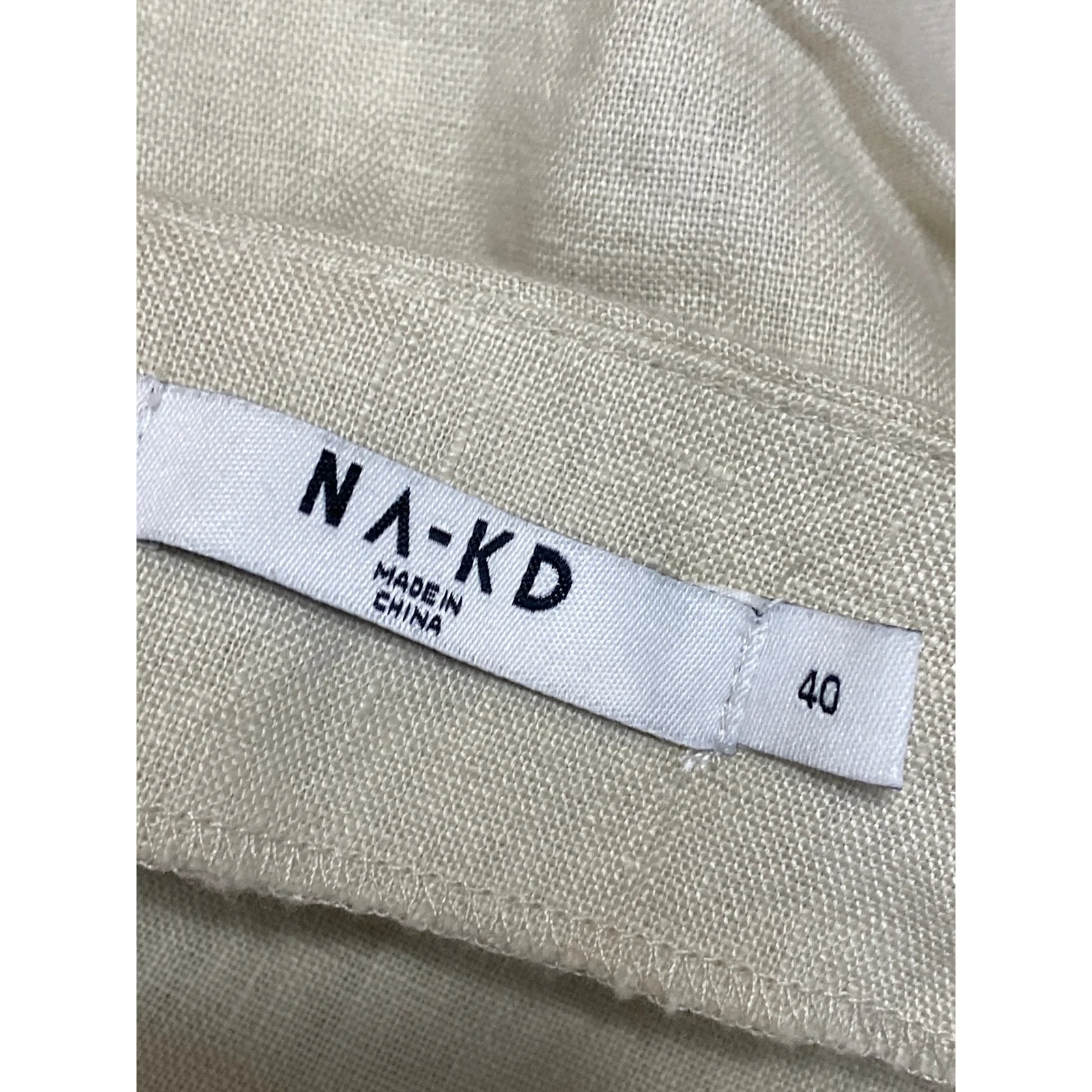 NA-KD Beige Cream Sleeveless Cami Tank Ruched Asymmetric Maxi Dress Size 10 - Image 5