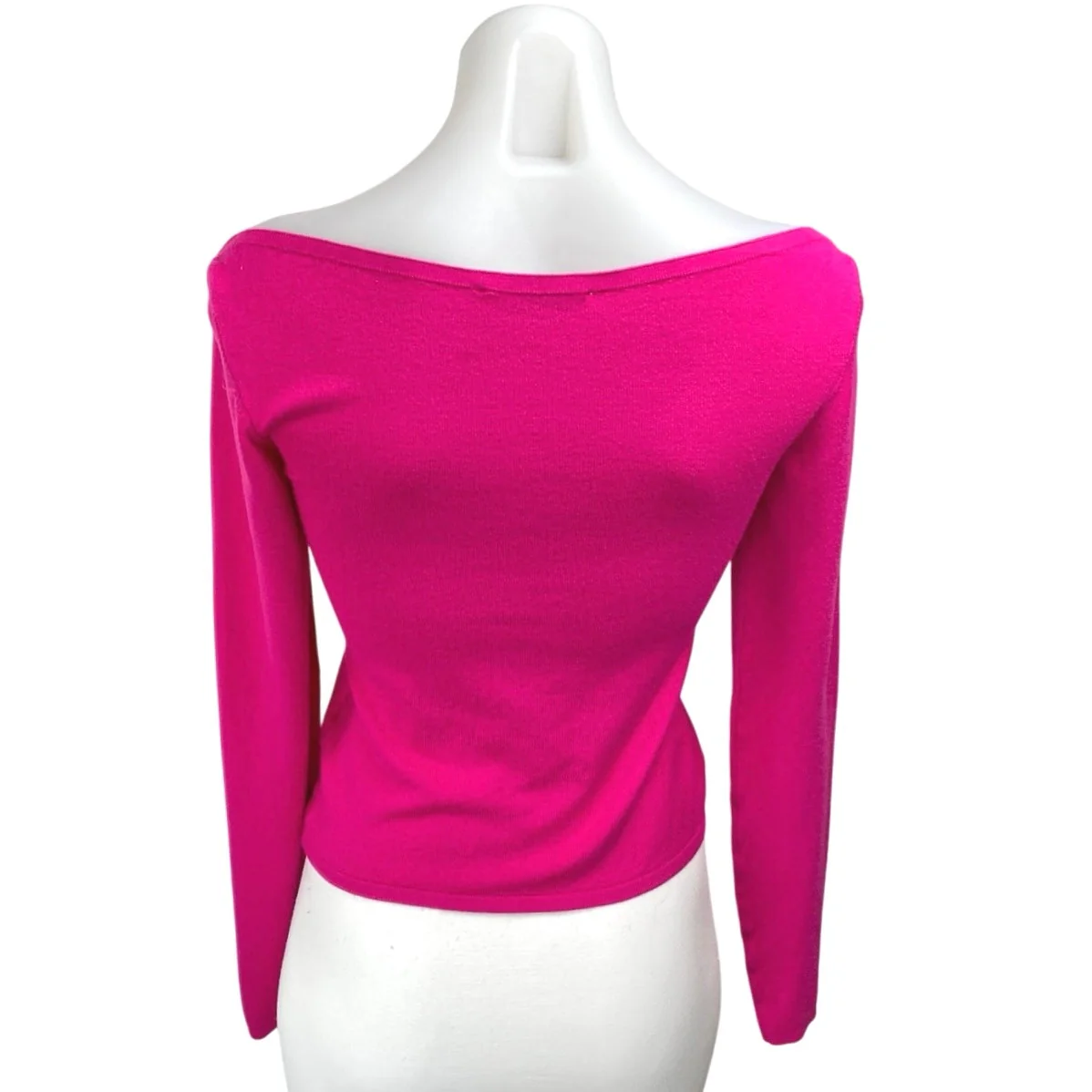 NA-KD Women's Pink Long Sleeve Cut Out Ribbed Knit Boat Neck Sweater Top Size XS - Image 2