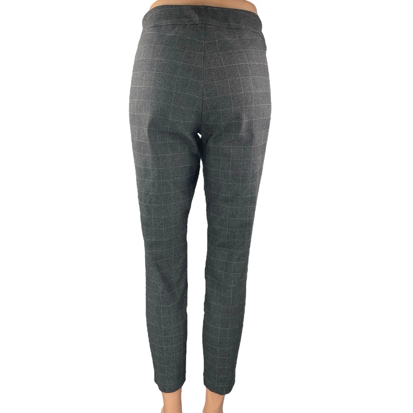 Nanette Lepore Women's Gray Plaid High Waisted Tapered Trousers Pants Size 6 - Image 3