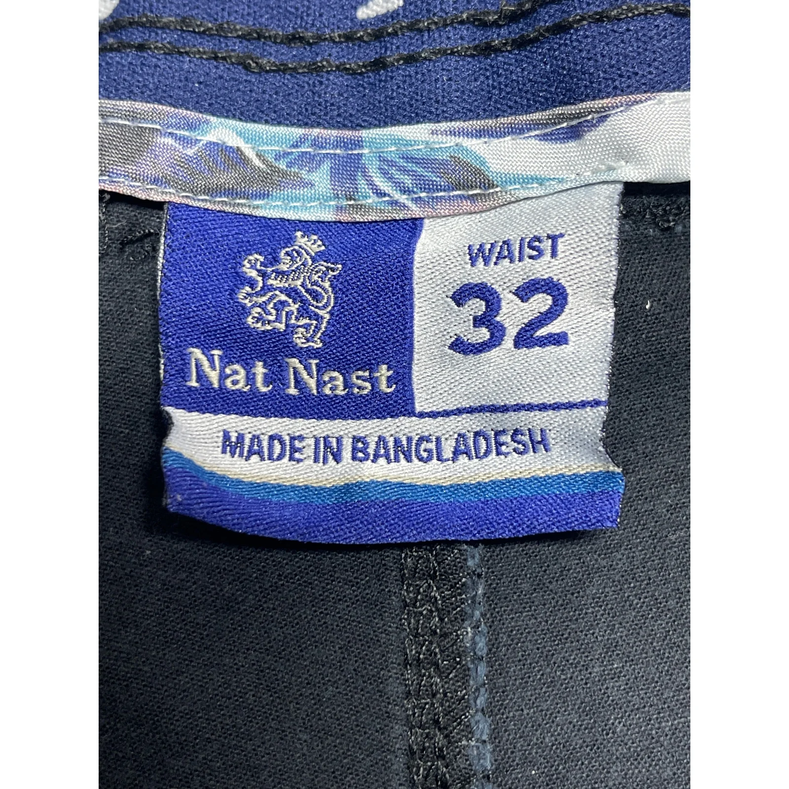 Nat Nast Men's Navy Blue Cotton High Rise Casual Mini Chino Khaki Shorts Size 32 - Image 3