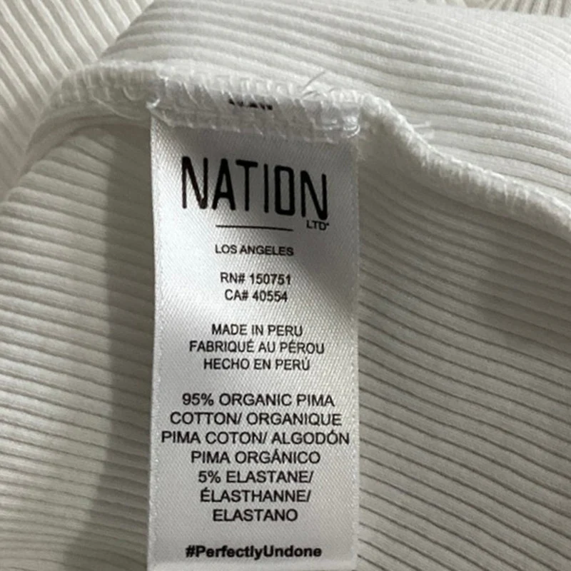 Nation LTD White Ribbed Sleeveless Racerback Tie-Strap Cami Camisole Tank Top S - Image 5