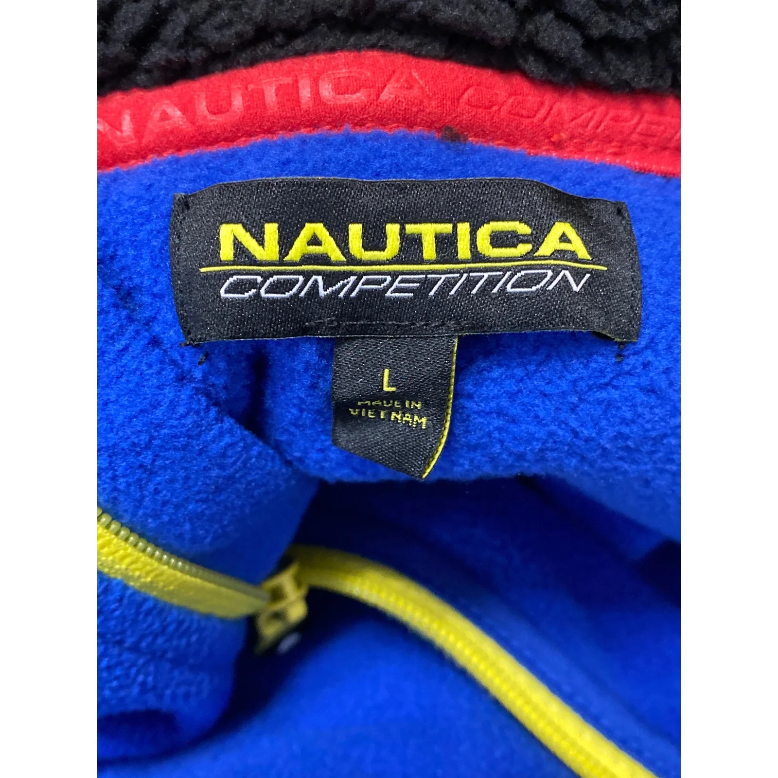 Nautica Competition Sustainably Crafted 1/4 Zip Blue Fleece Sweater Jacket Sz L - Image 5