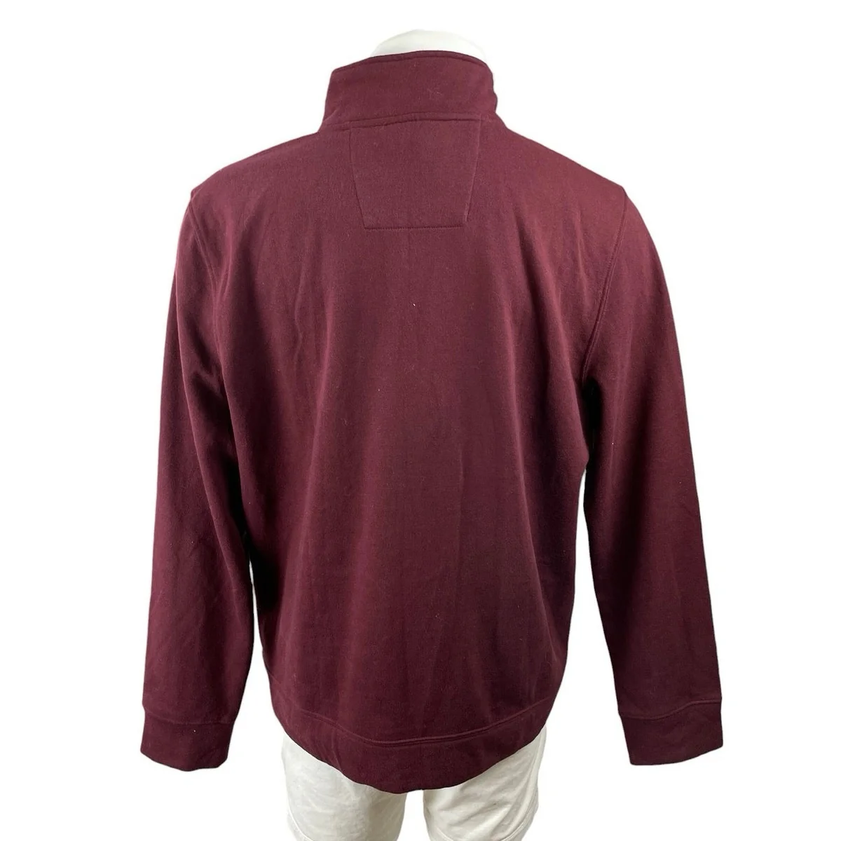 Nautica Mens Red Embroidered Logo Mock Neck Long Sleeve Sweater Sweatshirt Top L - Image 3