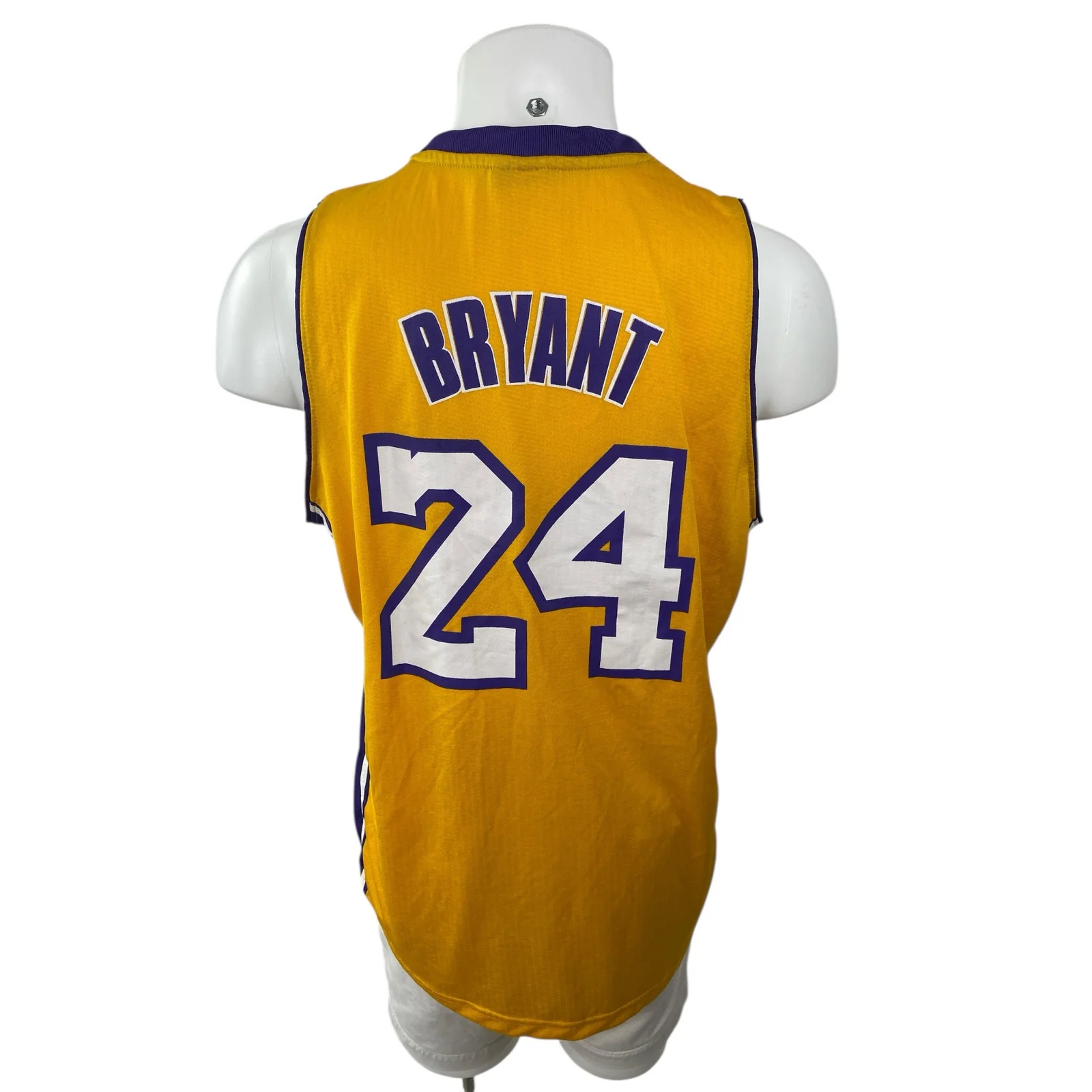 NBA Los Angeles Lakers Kobe Bryant Yellow Basketball Muscle Jersey Tank Top XL - Image 4