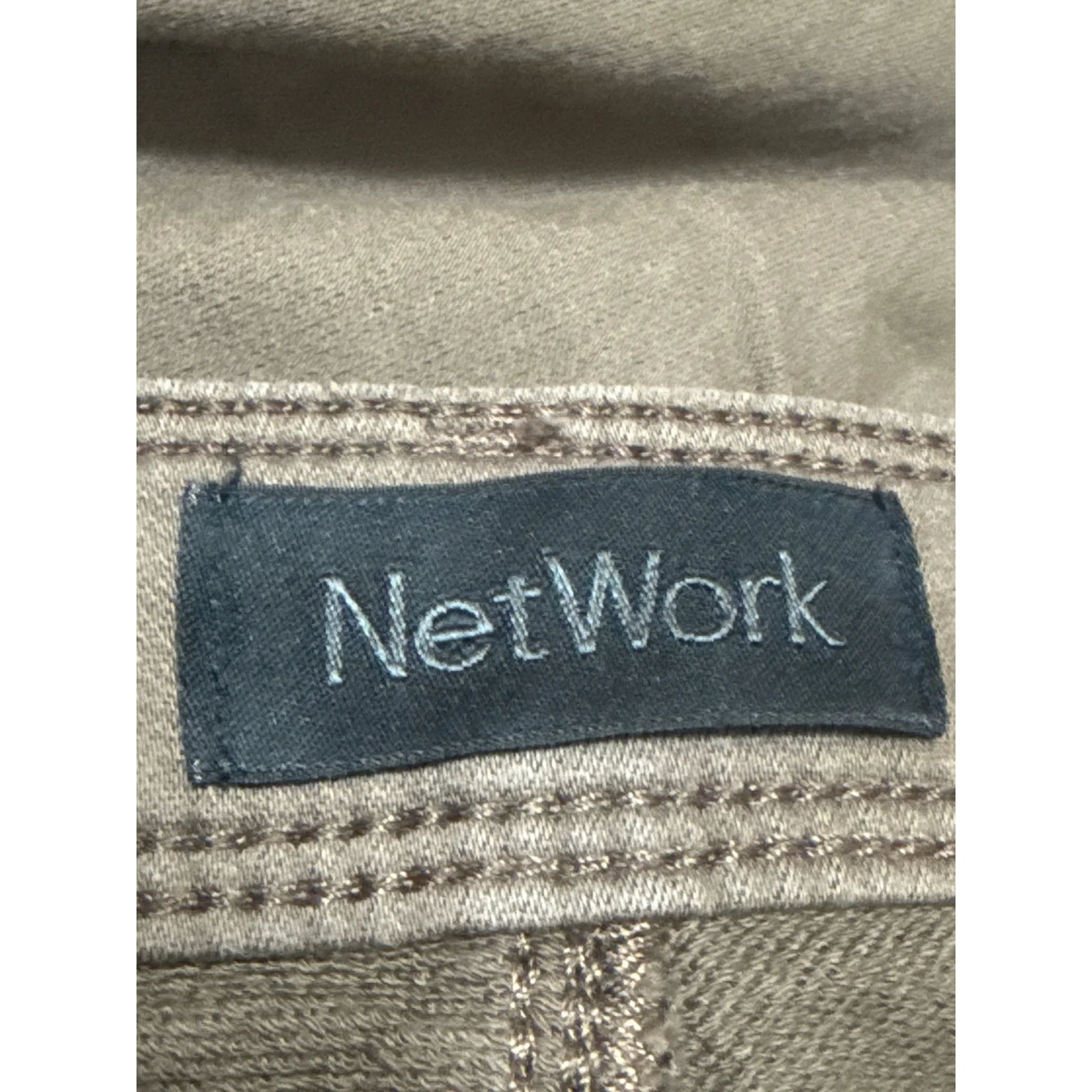 NetWork Mens Khaki Mid Waist Classic Skinny Tapered Slim Chino Trousers Pants 32 - Image 4