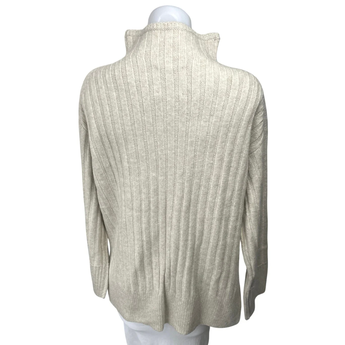 NEW Abercrombie & Fitch Beige Rib Mock Neck Long Sleeve Pullover Sweater Top S - Image 2
