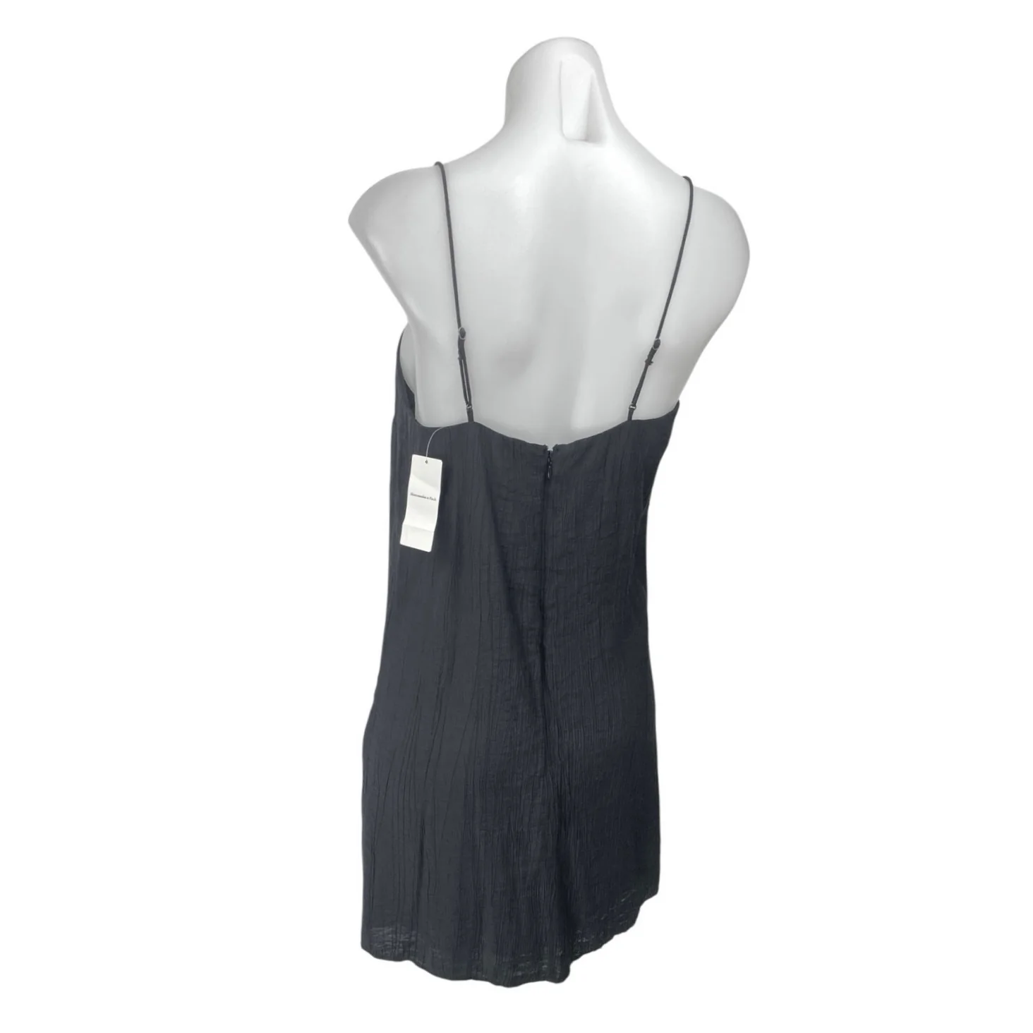 NEW Abercrombie & Fitch Black Sleeveless Cami Camisole Tank Slip Mini Dress S - Image 2