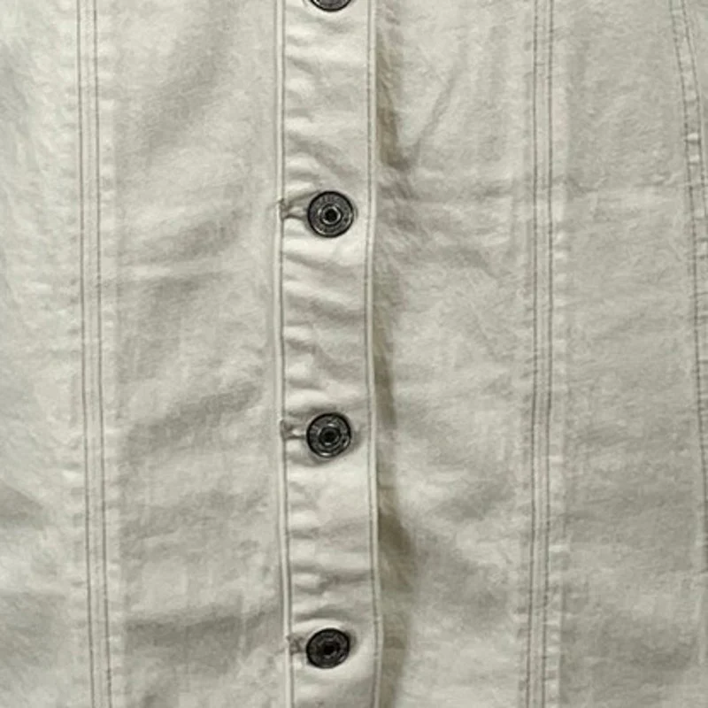 NEW Abercrombie & Fitch Cream Sleeveless Mini Tank A-Line Sheath Shirt Dress S - Image 2