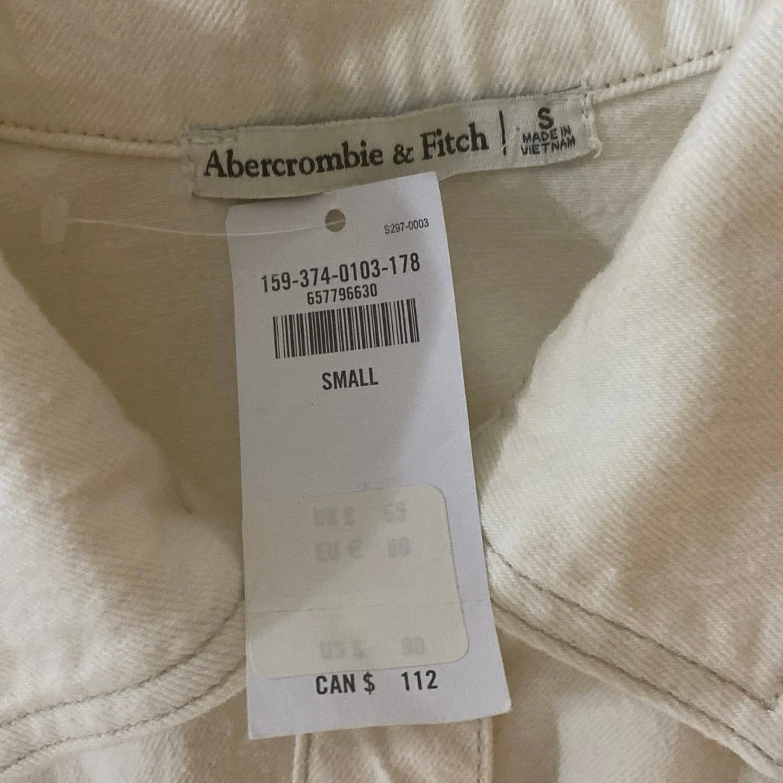 NEW Abercrombie & Fitch Cream Sleeveless Mini Tank A-Line Sheath Shirt Dress S - Image 5