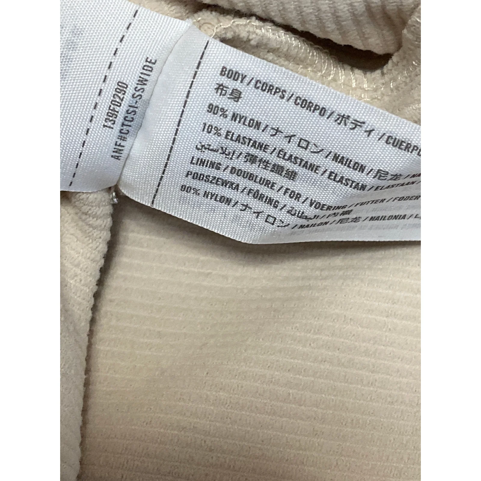 NEW Abercrombie & Fitch Cream Sleeveless Zip Knit Thong Tank Bodysuit Top Size S - Image 6