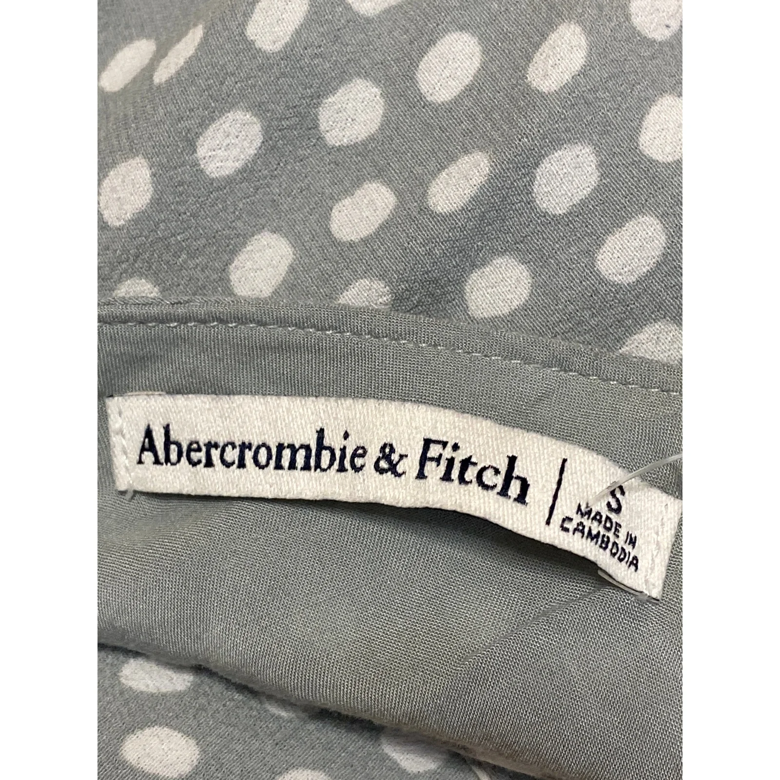 NEW Abercrombie & Fitch Gray Polka Dots Sleeveless Twist Front Cami Slip Dress S - Image 5