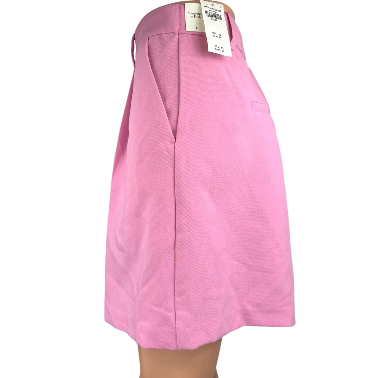 NEW Abercrombie & Fitch Pink High Waist Wide Leg Pleated Zipper Bermuda Shorts L - Image 2