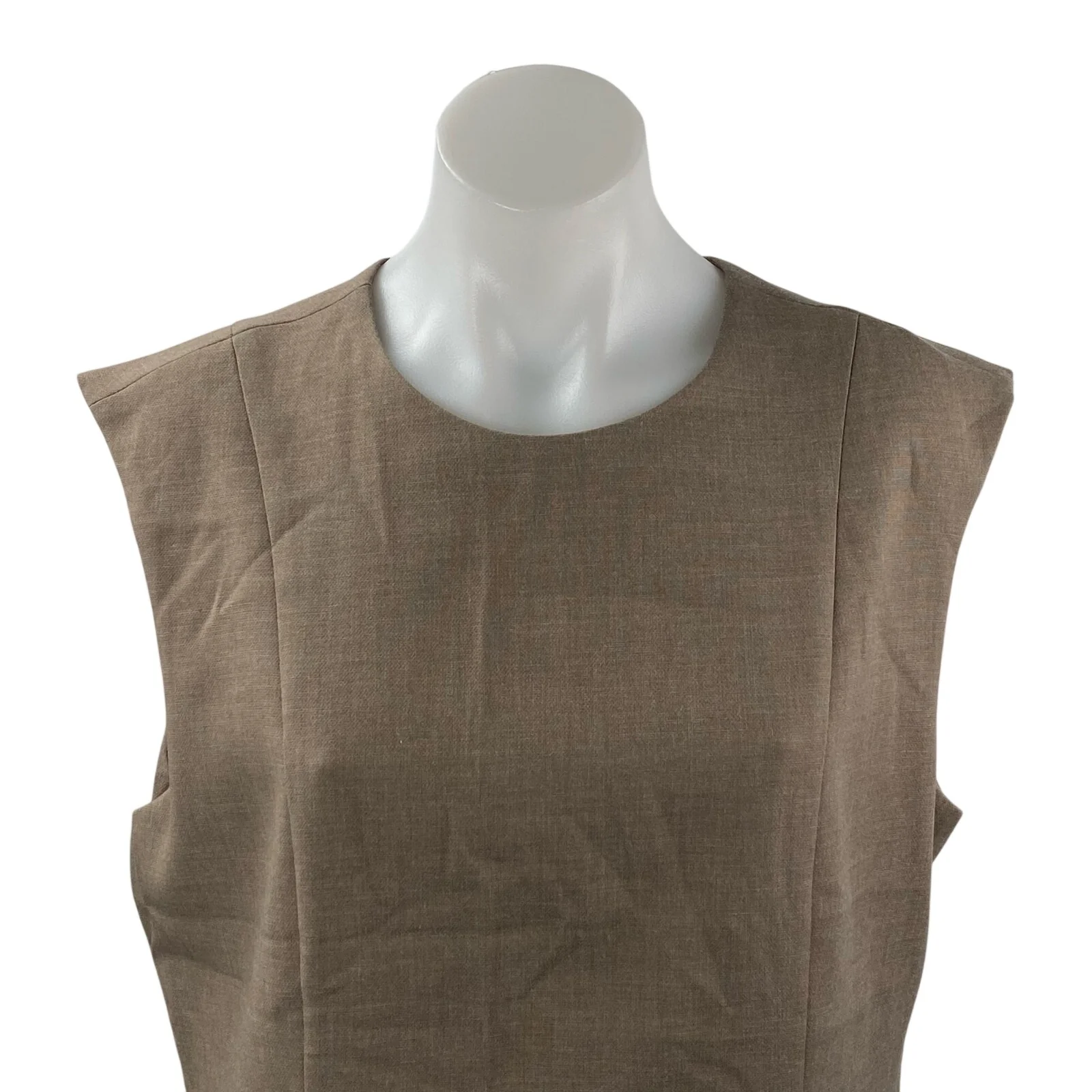 NEW Abercrombie & Fitch Women's Tan Sleeveless Pocket Tank Blouse Top Size L - Image 2
