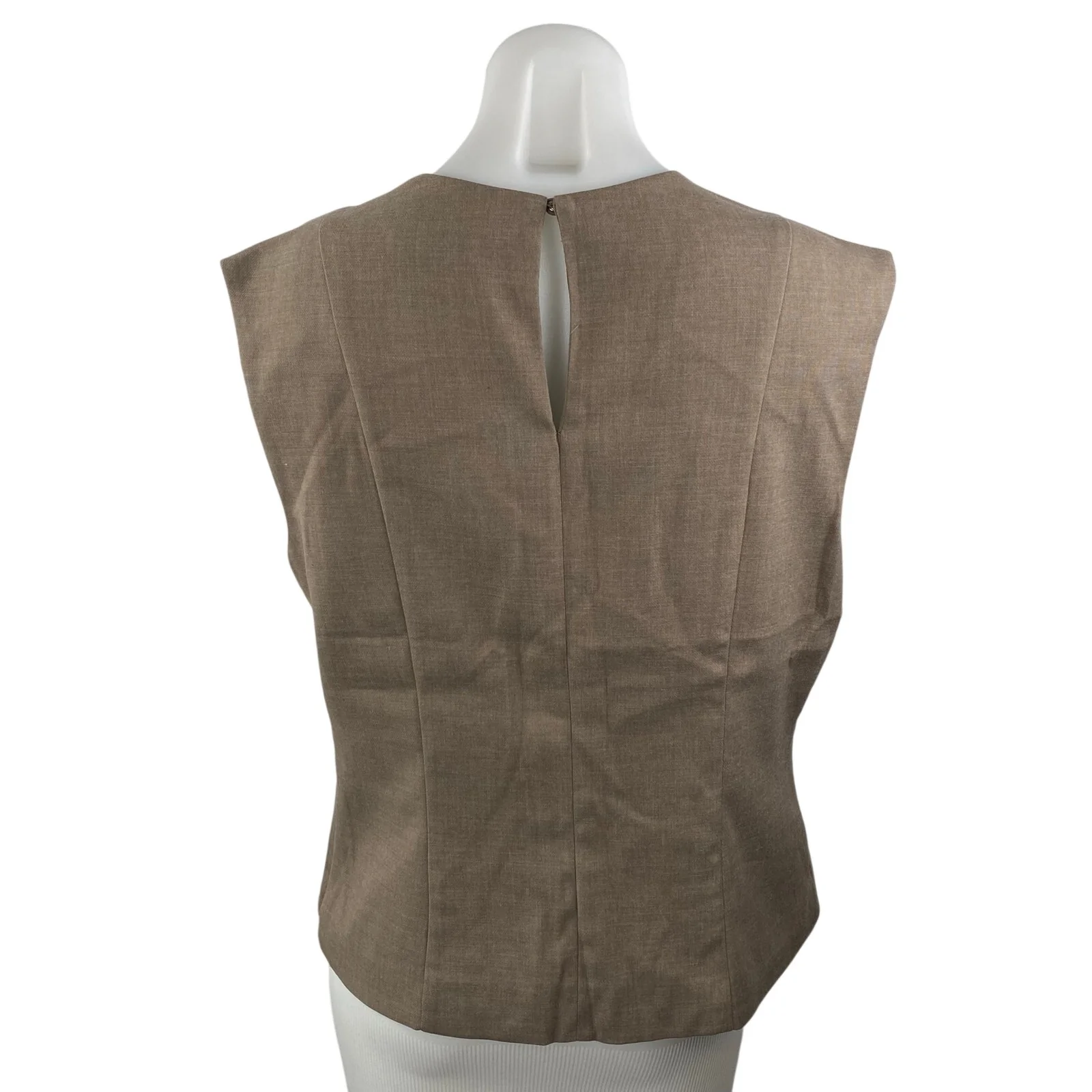 NEW Abercrombie & Fitch Women's Tan Sleeveless Pocket Tank Blouse Top Size L - Image 4