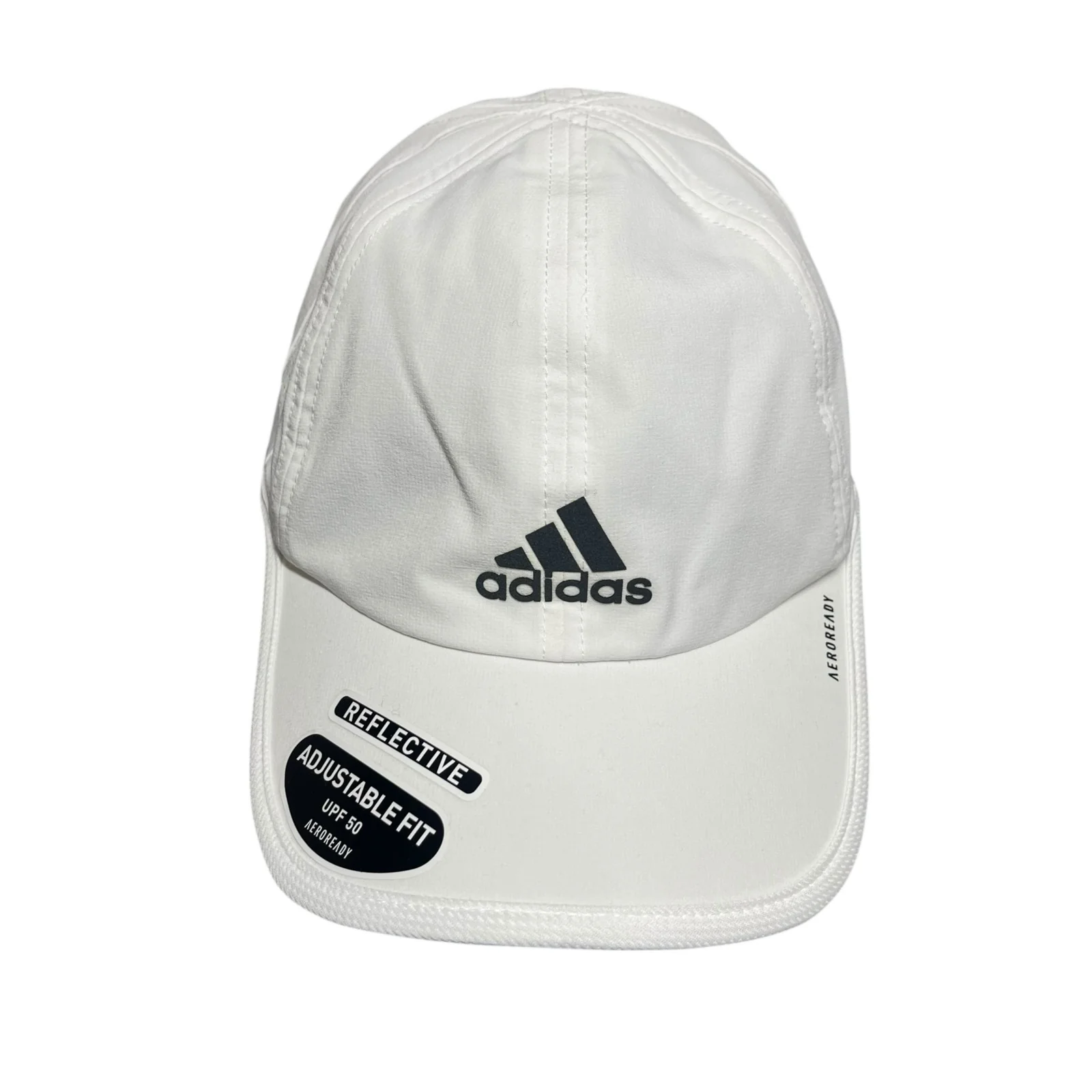 NEW Adidas Aeroready Men's White Reflective UPF 50 Adjustable Running Cap Hat OS - Image 2