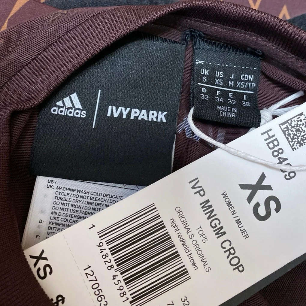 NEW Adidas x Ivy Park Brown Sheer Long Sleeve Sport Fitness Training Top Size XS - Image 4