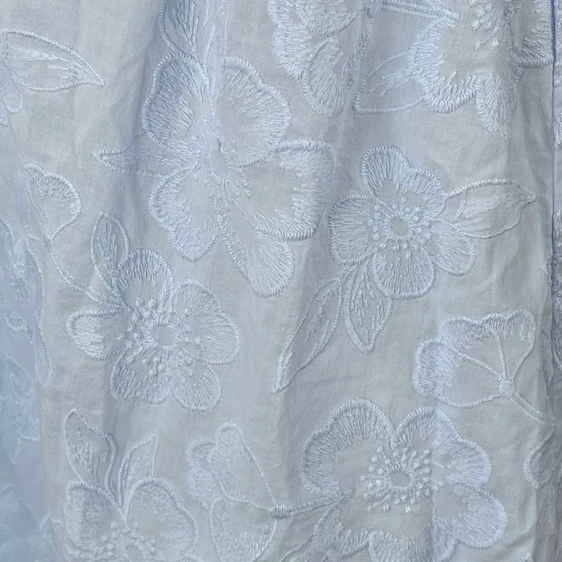 NEW Aerie Off Duty Blue Floral Embroidery Sleepwear Mini Tank Nightie Dress XL - Image 3