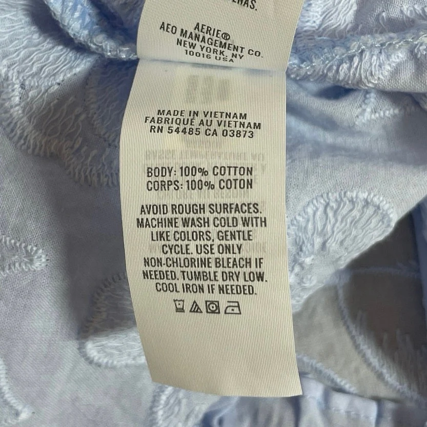 NEW Aerie Off Duty Blue Floral Embroidery Sleepwear Mini Tank Nightie Dress XL - Image 6