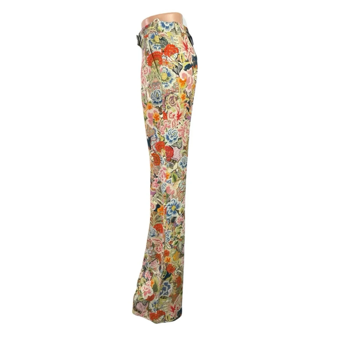 NEW Alexander McQueen Floral Tapestry Bootcut Flared Trousers Pants Size 44 - Image 2
