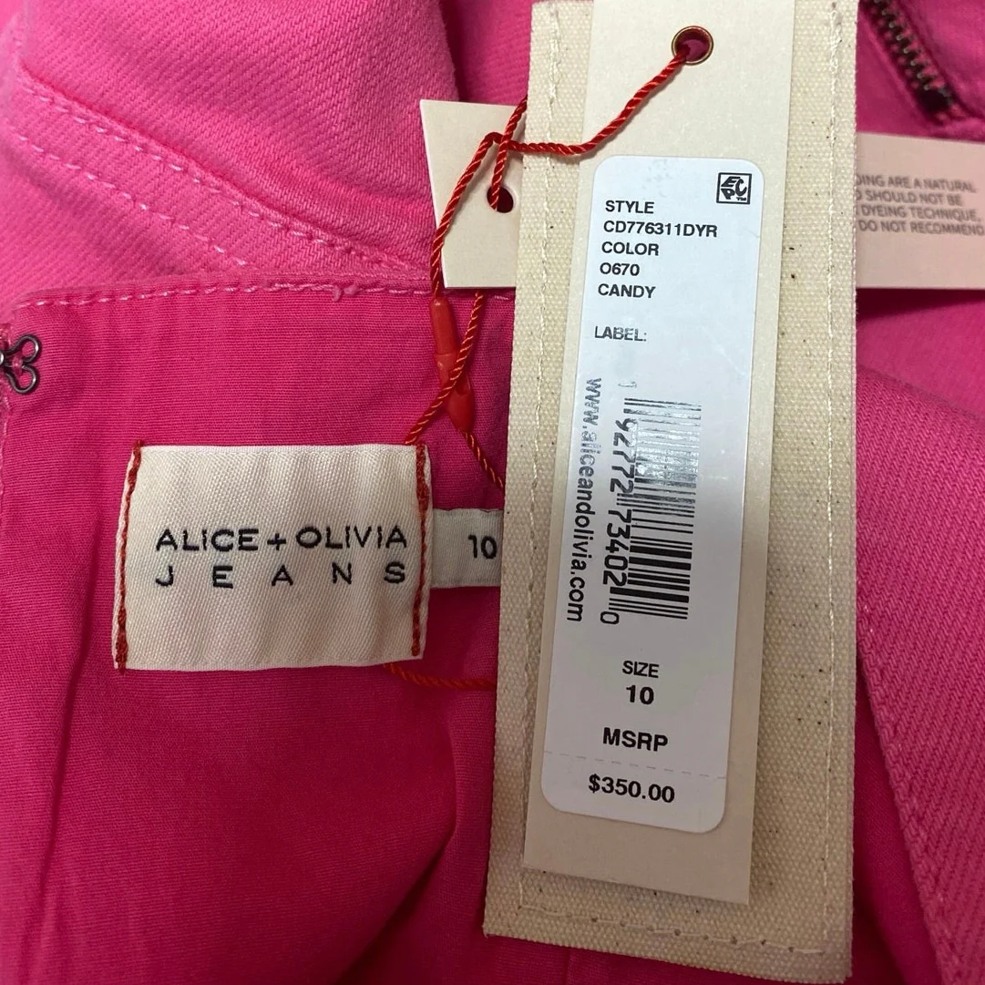 NEW Alice + Olivia Pink Denim Sleeveless Square Neck Mini A-Line Tank Dress 10 - Image 3