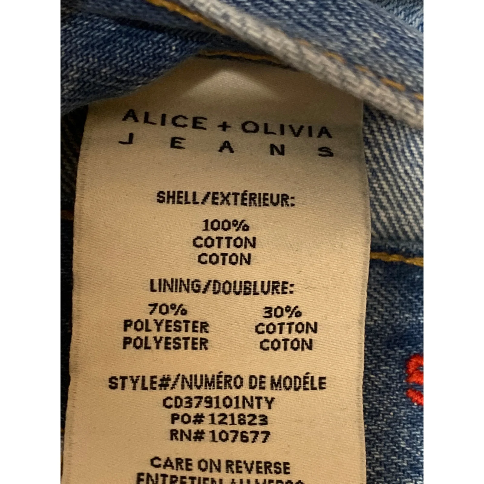 NEW Alice + Olivia Womens Blue Distressed High Rise Straight Denim Jeans Size 30 - Image 3