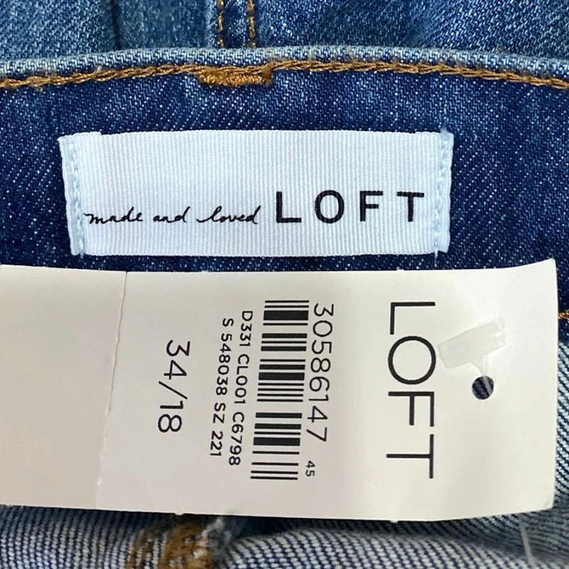 NEW Ann Taylor Loft Women's Blue Skinny Straight High Waist Denim Jeans Pants 34 - Image 4