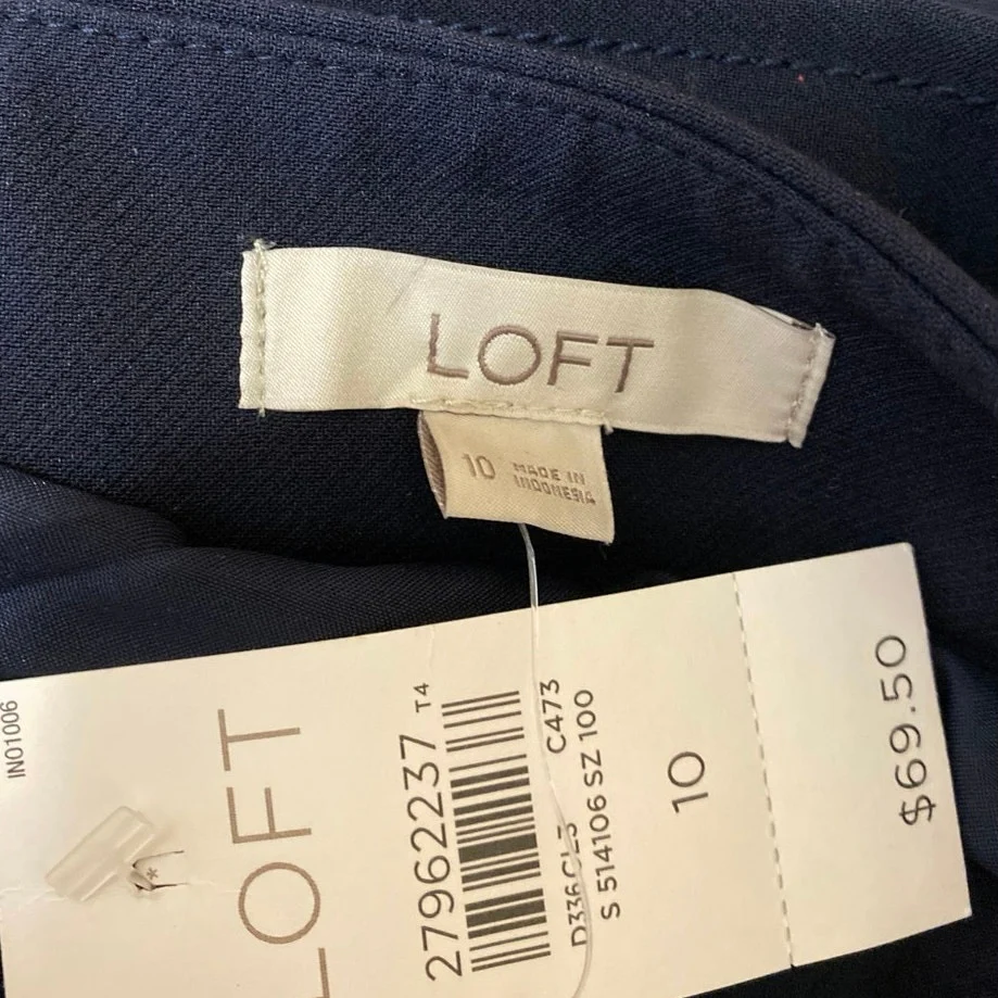 NEW Ann Taylor LOFT Women's Blue Tie Belted High Waist A Line Mini Skirt Size 10 - Image 4