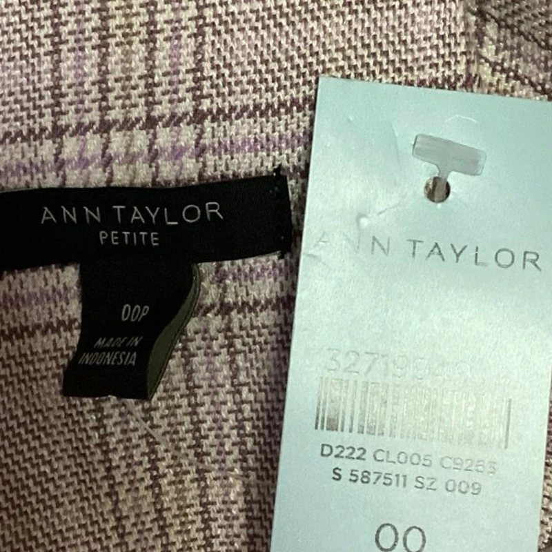 NEW Ann Taylor Pink Plaid V-Neck Cap Sleeve Career Sheath Mini Pencil Dress Sz 0 - Image 4