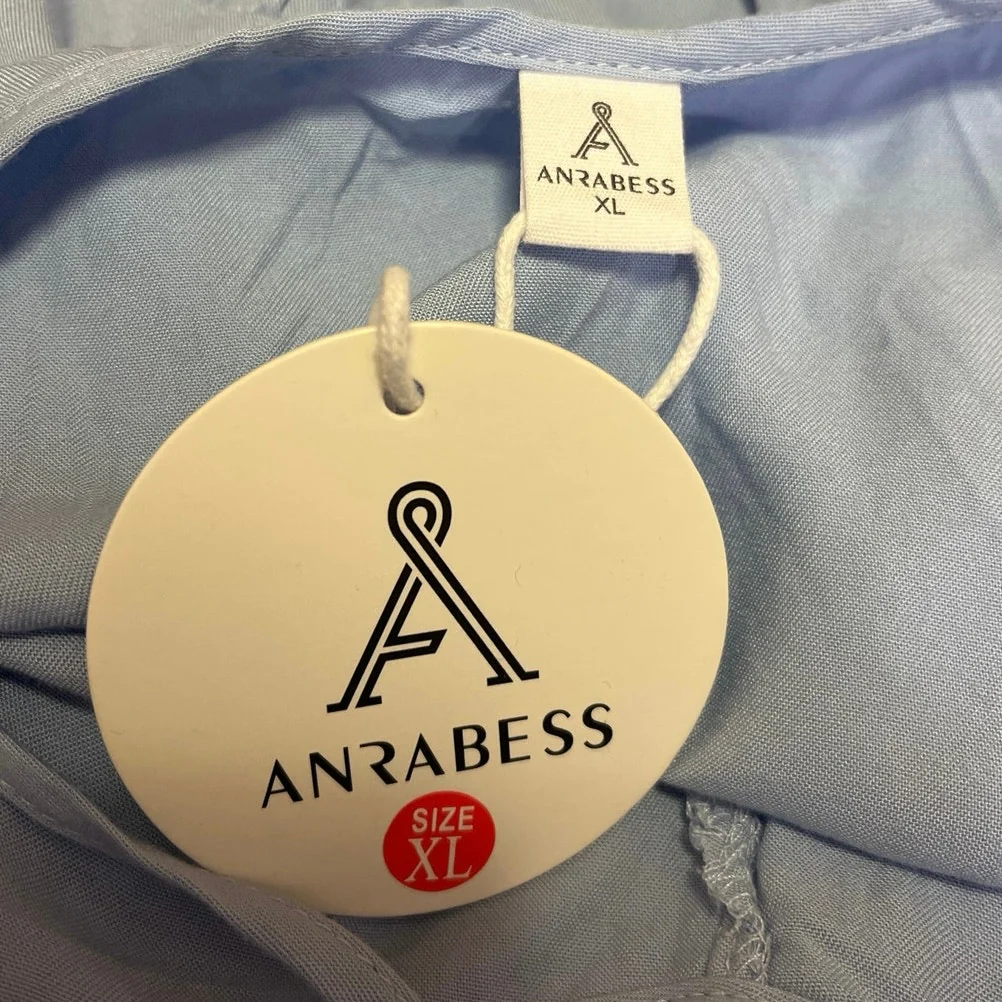 NEW Anrabess Blue Sleeveless Tiered Cami Camisole Maxi A-line Tank Dress Size XL - Image 4