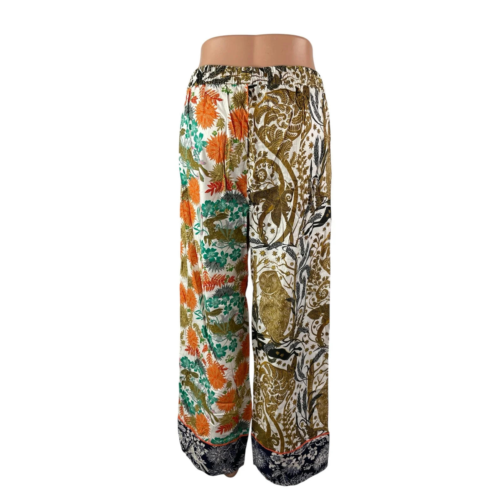 NEW Anthropologie Cally Conway Multicolor Floral High Rise Wide Leg Sleep Pant S - Image 4