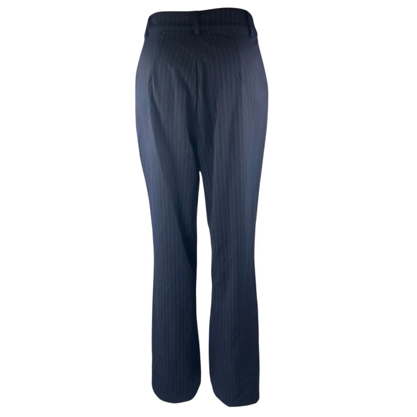 NEW Aqua Navy Blue Pinstripe High Rise Flare Bootcut Trousers Dress Pants Sz XS - Image 3