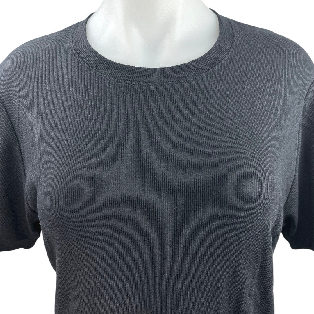 NEW Argent Black Crew Neck Pullover Basic Stretch Ringer T Shirt Tee Top Sz 2XL - Image 3