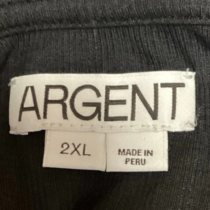 NEW Argent Black Crew Neck Pullover Basic Stretch Ringer T Shirt Tee Top Sz 2XL - Image 4