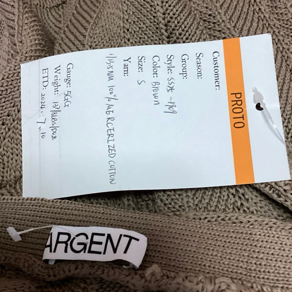 NEW Argent Brown Cable Knit V-neck Button Up Short Sleeve Pockets Sweater Top S - Image 4