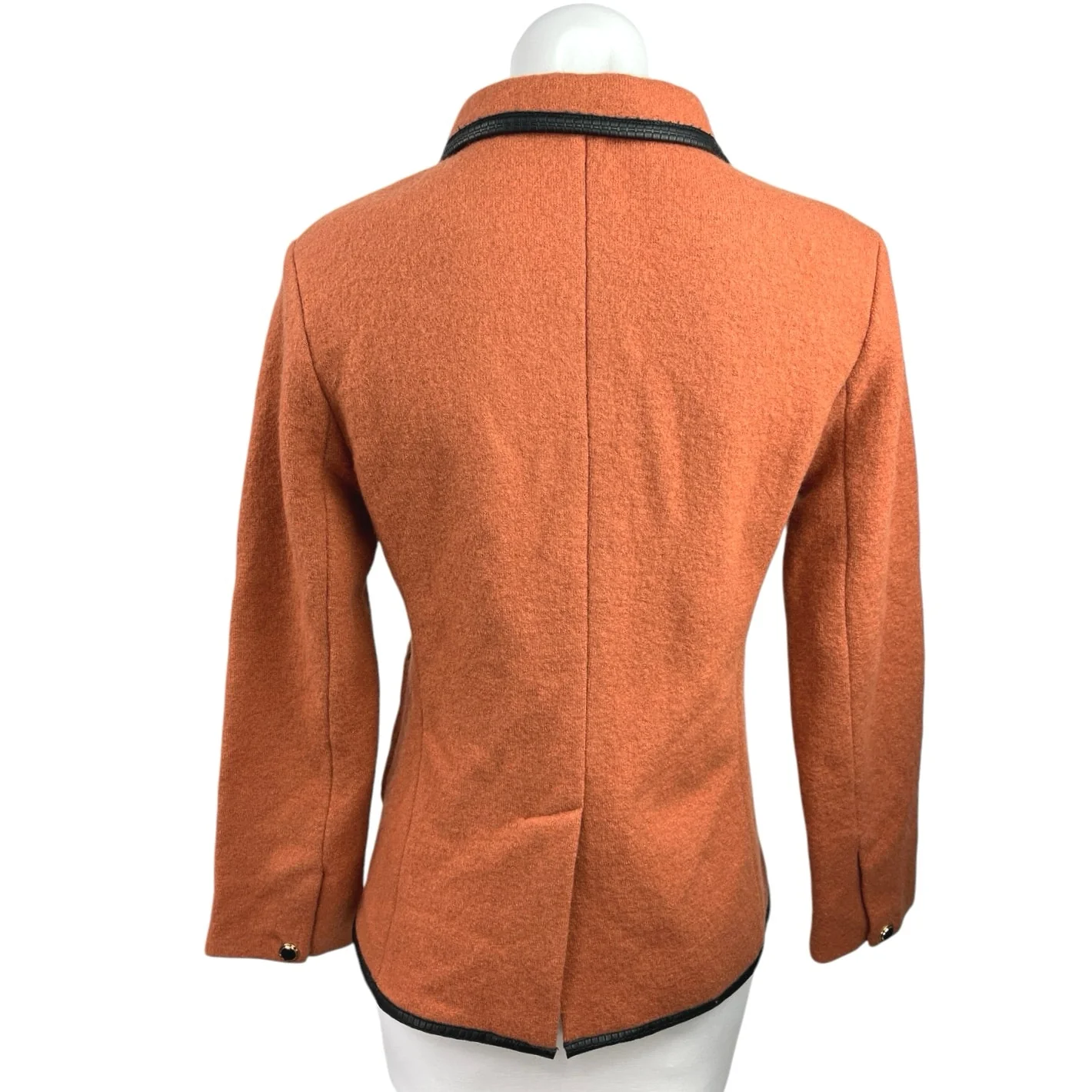 NEW Argent Orange Merino Wool Pocket Two Button Notch Blazer Coat Jacket Size S - Image 2