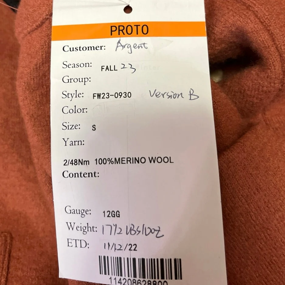 NEW Argent Orange Merino Wool Pocket Two Button Notch Blazer Coat Jacket Size S - Image 4