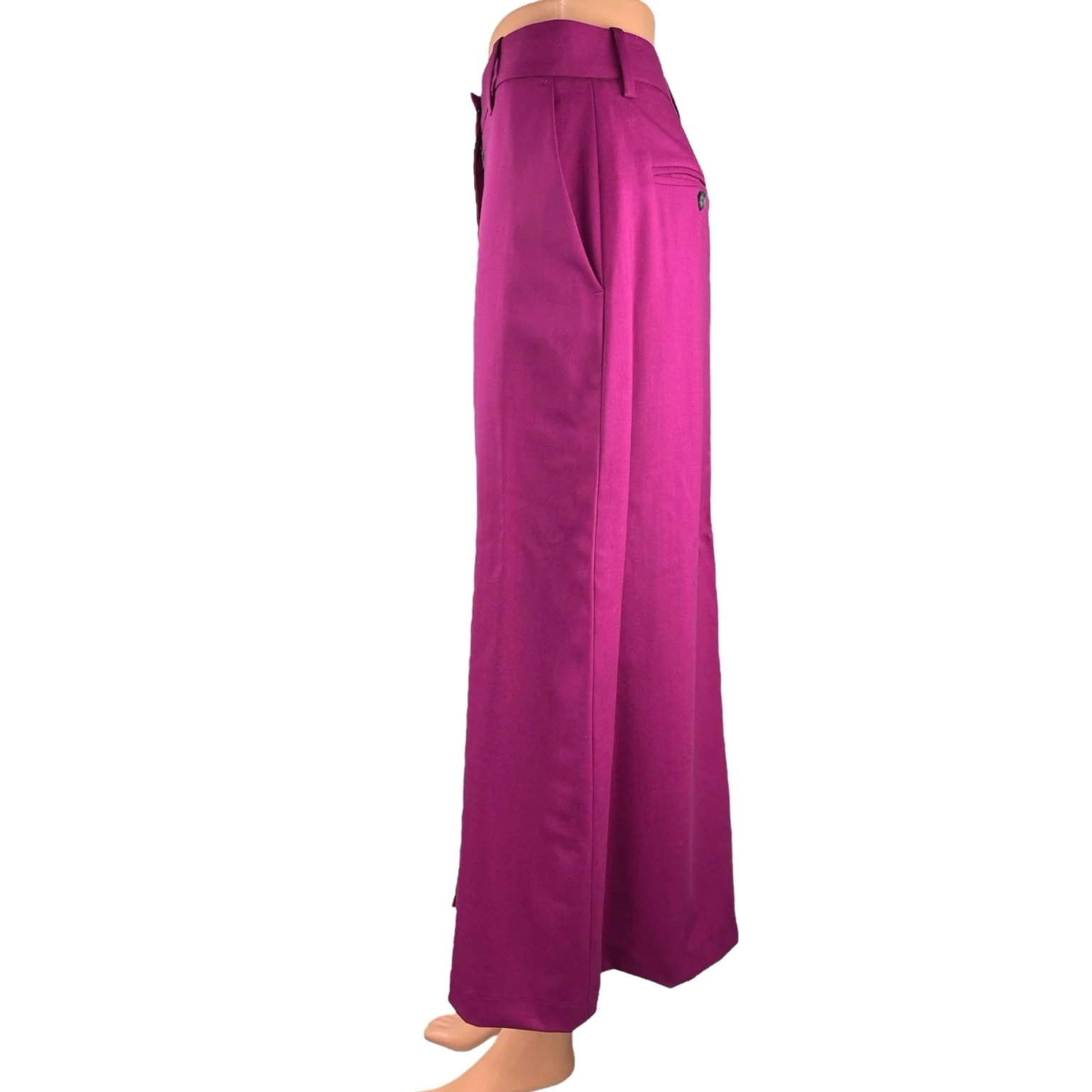NEW Argent Purple Zipper Pockets Maxi Casual Career Office A-line Skirt Size 0 - Image 2