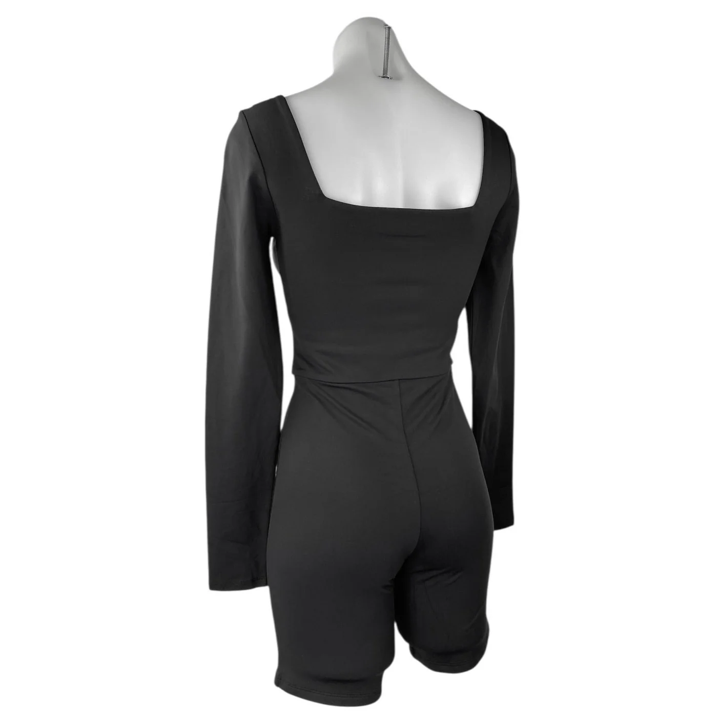 NEW Aritzia Babaton Black Long Sleeve Square Neck Bodycon Jumpsuits Rompers Sz M - Image 3