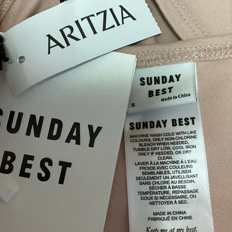 NEW Aritzia Sunday Best Cora Pink Halter Strap Multi Twist Bandeau Crop Top S - Image 3