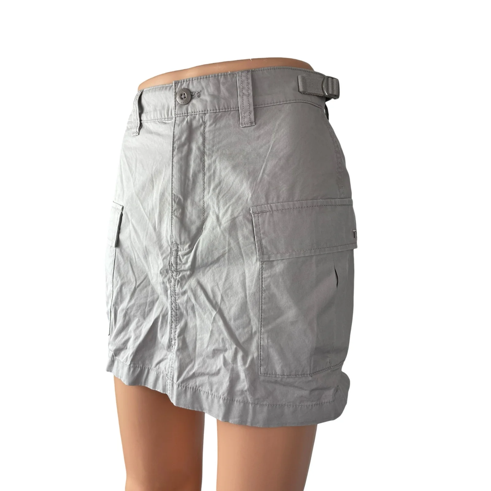 NEW Aritzia TNA Soft Supply Gray Mid Rise Mini Straight Utility Cargo Skirt Sz 2 - Image 2