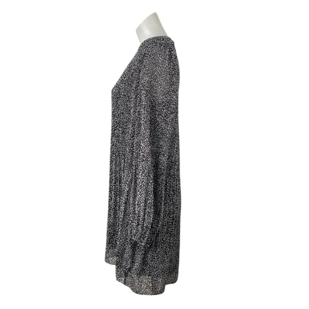 NEW Aritzia Wilfred Daydreamer Black Floral Pleated V-neck Mini Shift Dress Sz S - Image 2