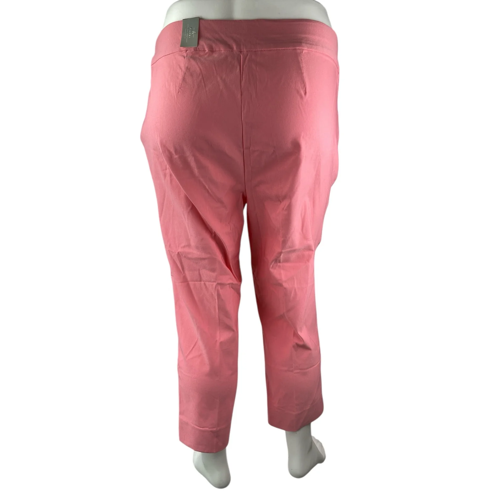 NEW Ashley Stewart Pink High Rise Elastic Waist Straight Trousers Pants Size 22 - Image 2