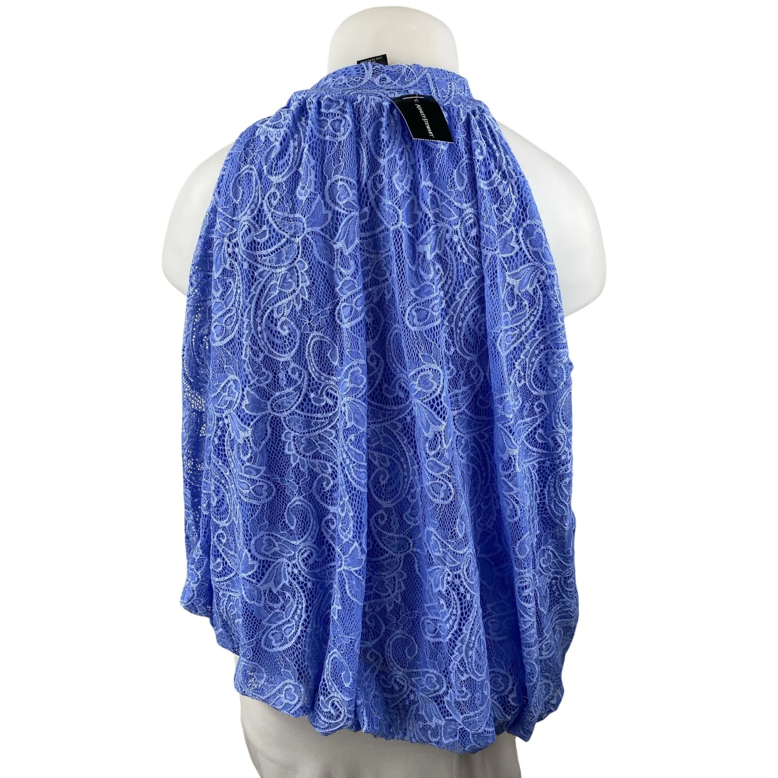 NEW Ashley Stewart Women's Blue Floral Lace Paisley Sleeveless Blouse Top 22/24 - Image 2