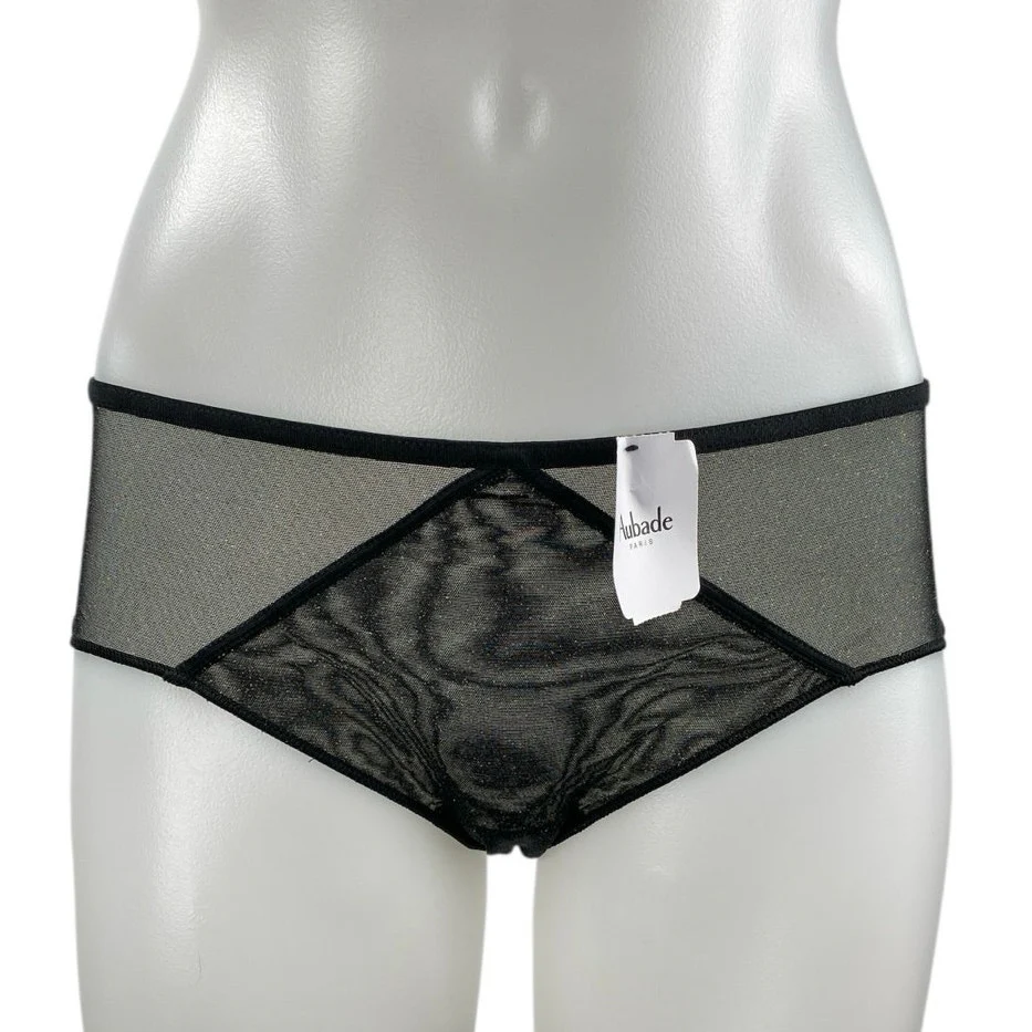 NEW Aubade Women's Black Sheer Mesh See Through Panty Undies Lingerie Size S
