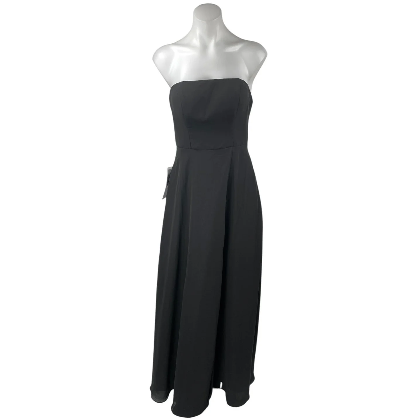 NEW Azazie Black Strapless Sleeveless Tube Bridesmaid A Line Maxi Dress Size 2