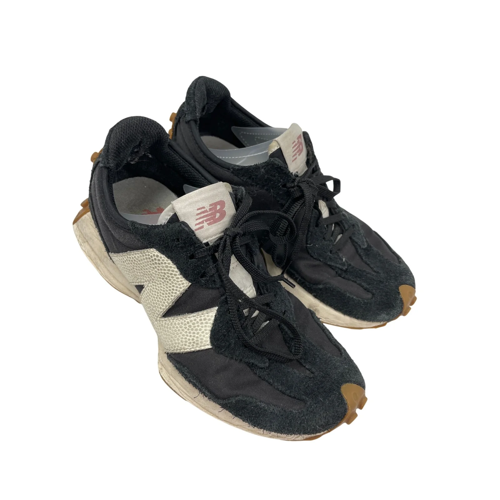 New Balance 327 Unisex Black Suede Lace Up Low Top Athletic Sneakers Shoes 7.5 - Image 4